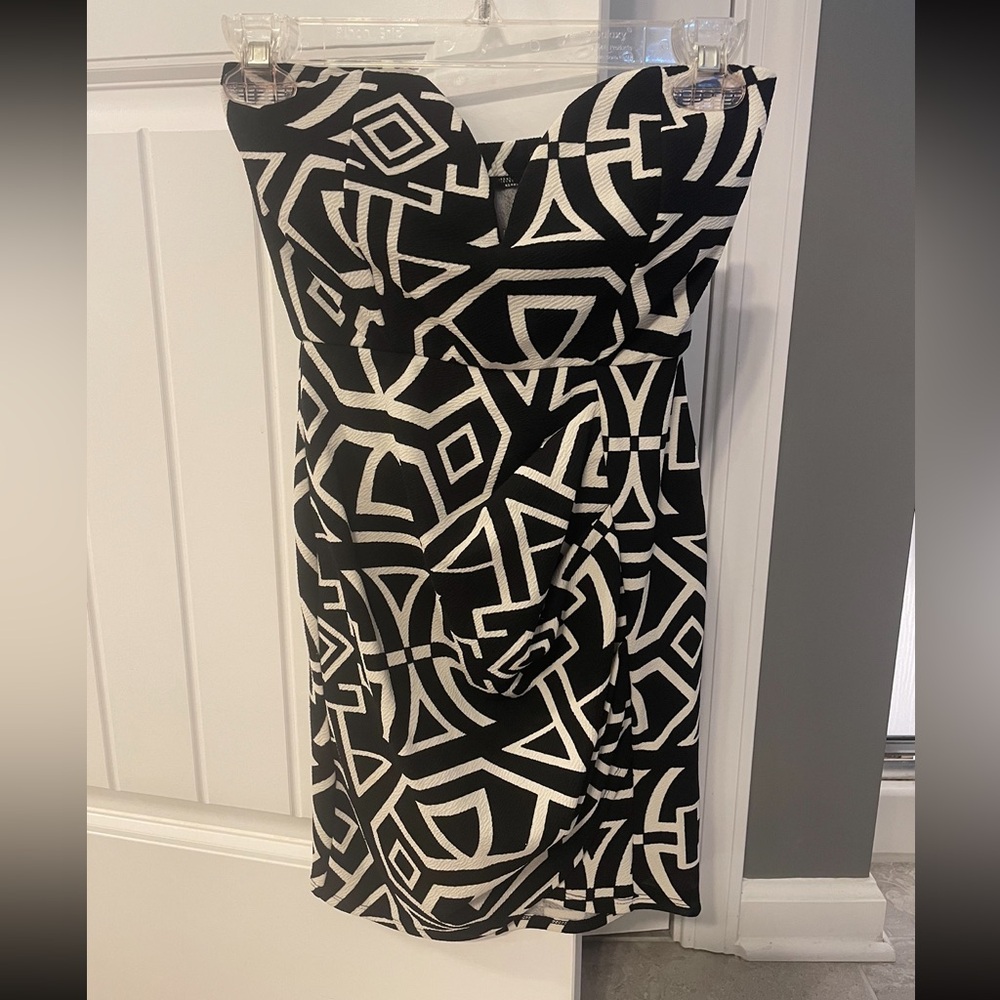 Geometric Black and White Dress